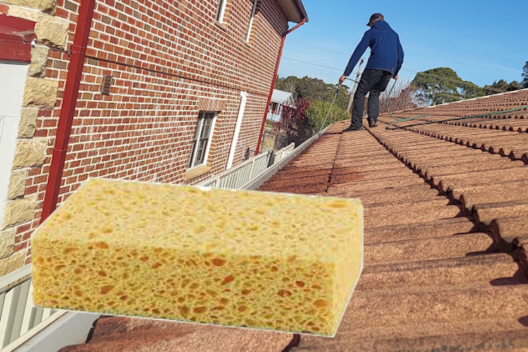 
portstephens gutter cleaning professionals showcase their innovative technique: cleaning gutters without a hose, relying on sponges.